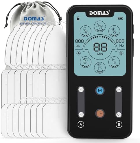 DOMAS TENS Unit Muscle Stimulator: 24 Modes Dual Channel EMS